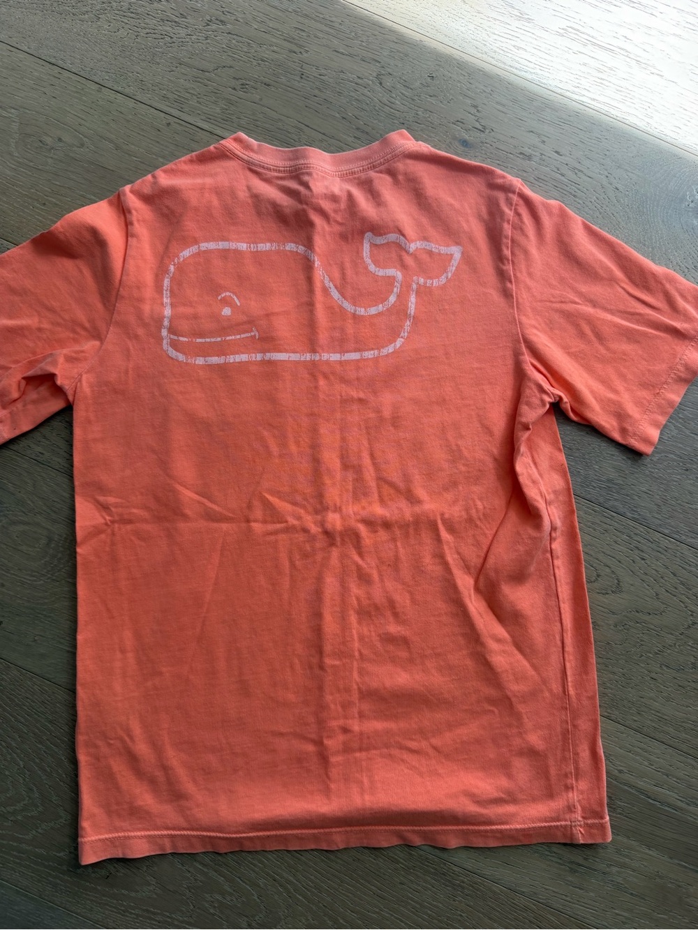 Vineyard Vines Youth Vintage Whale Pocket T Shirt Coral Orange Size Small 8-10